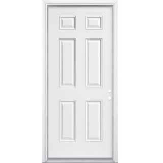 ReliaBilt 6 Panel Prehung Inswing Steel Entry Door Prehung (Common 80 in; Actual 82.75 in x 34 in)