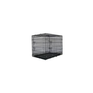 Go Pet Club 4 ft x 2.41 ft x 2.66 ft Antitrust Black Collapsible Plastic and Wire Pet Crate