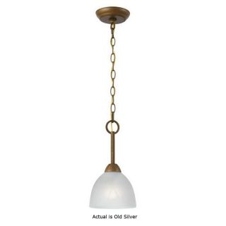 Triarch International Value Series 280 6.5 in W Old Silver Mini Pendant Light with White Shade