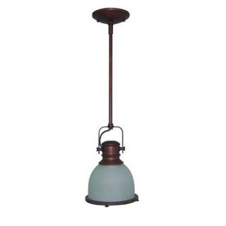 Litex 7.25 in W Antique Bronze Pendant Light with Frosted Shade