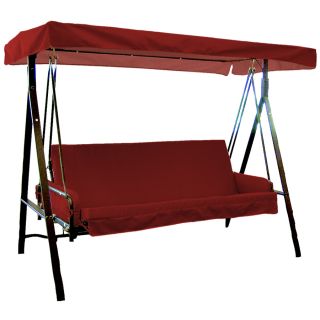 Red Swing Cushion with Armrests and Canopy