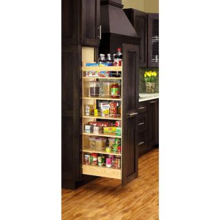 Rev A Shelf 14 in W x 1 ft 10 in D x 5 ft 6.88 in H 1 Tier Wood Pull Out Cabinet Basket