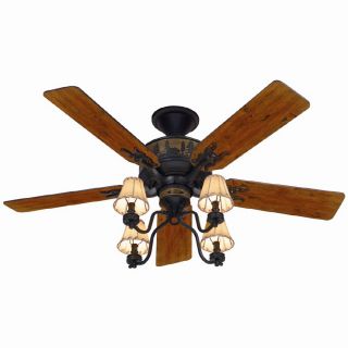 Hunter 52 in Adirondack Bronze Ceiling Fan with Light Kit