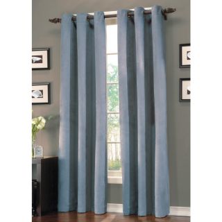 Style Selections Simsbury 84 in L Solid Blue Grommet Curtain Panel