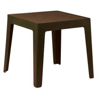Gracious Living 17.5 in x 17.5 in Brown Resin Square Patio Side Table