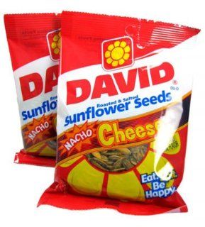 David Sunflower Seeds   Nacho, 5.25oz bag, 12 count  Candy  Grocery & Gourmet Food