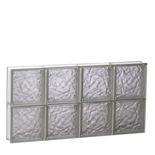 REDI2SET 32 in x 12 in Ice Pattern Frameless Replacement Glass Block Window