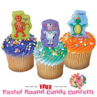 Baby Einstein Cupcakes   9 Re Usable Cake Pics & FREE Pastel Round Candy Confetti Sprinkles DISCONTINUED  Grocery & Gourmet Food