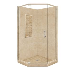 American Bath Factory Panel 86 in H x 32 in W x 36 in L Medium Neo Angle Corner Shower Kit