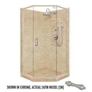 American Bath Factory Panel 86 in H x 36 in W x 48 in L Medium Neo Angle Corner Shower Kit