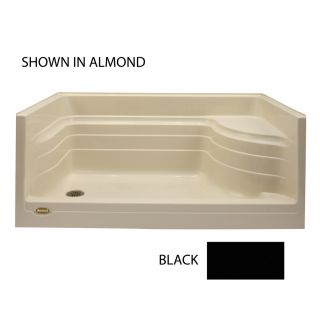 Jacuzzi Bonaire 92 in H x 61 in W x 33 in L Black Acrylic 1 Piece Shower with Integrated Seat