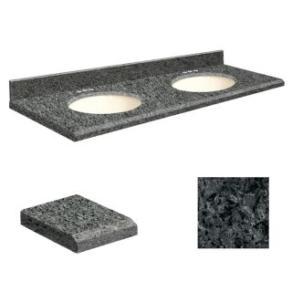 Transolid Blue Pearl Granite Undermount Double Basin Bathroom Vanity Top (Common 61 in x 22 in; Actual 61 in x 22 in)