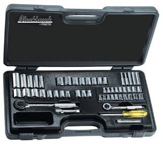 Blackhawk By Proto 9753 Drive Socket Set Containing 1/4 Inch and 3/8 Inch Sockets, 53 Piece    