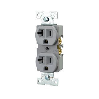 Cooper Wiring Devices 20 Amp Gray Duplex Electrical Outlet