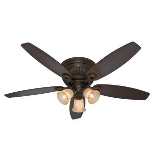 Hunter Wellesley Low Profile 52 in Northern Sienna Flush Mount Ceiling Fan with Light Kit