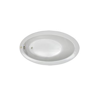 Jacuzzi Riva 66 in L x 38 in W x 19.5 in H White Acrylic Oval Drop In Bathtub with Reversible Drain