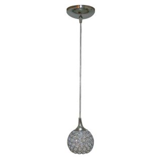 Style Selections Ladura 5 in W Chrome Mini Pendant Light with Crystal Shade