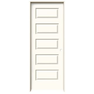 ReliaBilt 5 Panel Equal Solid Core Smooth Molded Composite Left Hand Interior Single Prehung Door (Common 80 in x 30 in; Actual 81.68 in x 31.56 in)