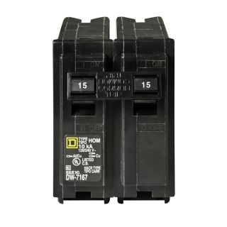 Square D Homeline 15 Amp Double Pole Circuit Breaker