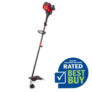 Troy Bilt 25cc 2 Cycle 17 in Straight Shaft Gas String Trimmer and Edger Attachment Compatible