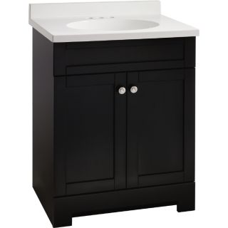ESTATE by RSI Verona 31 in x 18 1/2 in Black Integral Single Sink Bathroom Vanity with Cultured Marble Top