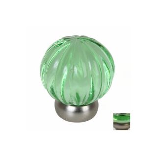 Lews Hardware 1 1/4 in Brushed Nickel Melon Glass Globe Cabinet Knob