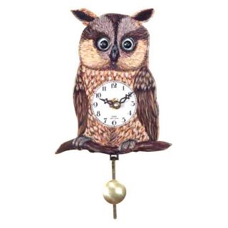 Alexander Taron 204Qp Standard/Arabic Numeral Owl Moves Eyes Quartz Wall Clock