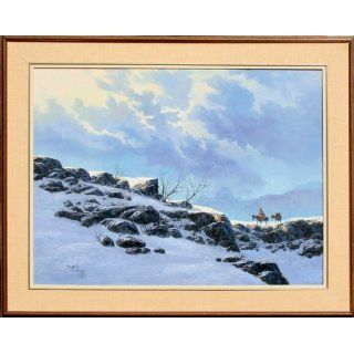 Art Cowboy in Snowy Landscape  Oil  Jorge Braun Tarallo
