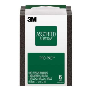 3M 3M Pro Pad Sanding Pad, 6 Pack, 2.8 In x 4 In x .5 In, Assorted Grit