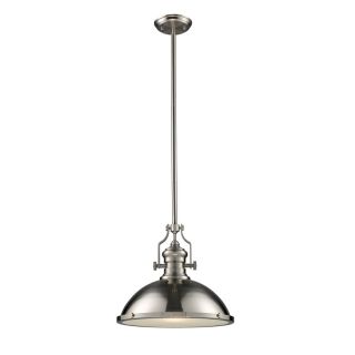 Westmore Lighting 17 in W Satin Nickel Pendant Light with Frosted Shade
