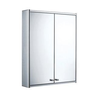 Whitehaus Collection 23.6 in x 27.5 in Glass and Aluminum Metal Surface Mount Medicine Cabinet