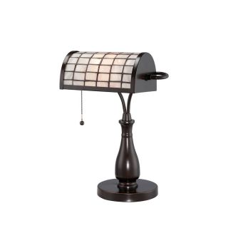 Lite Source 17 in Bronze Indoor Table Lamp with Tiffany Style Shade