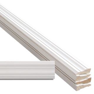 5 Piece 0.6875 in x 2.25 in x 7 ft Interior Primed Pine Casing Moulding Contractor Package (Pattern 366)