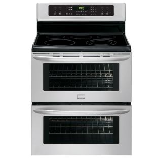 Frigidaire Gallery 30 in Smooth Surface 5 Element 3.5 cu ft/3.5 cu ft Self Cleaning Double Oven Electric Range (Stainless Steel)