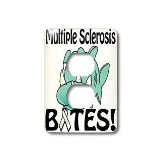 3dRose Lsp_115734_6 Multiple Sclerosis Bites Awareness Ribbon Cause Design 2 Plug Outlet Cover   Outlet Plates  