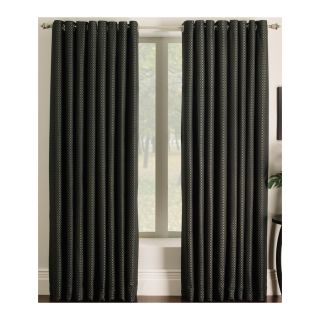 allen + roth Sullivan 63 in L Print Black Grommet Window Curtain Panel