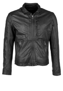 Guess   DRUM   Leather jacket   black
