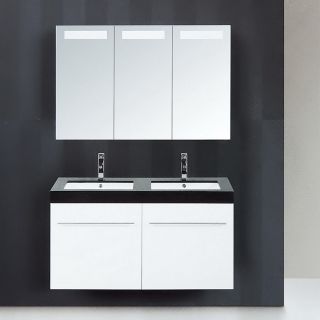 Yosemite Home Decor Transitional 47 in x 20 in White Integral Double Sink Bathroom Vanity with Top