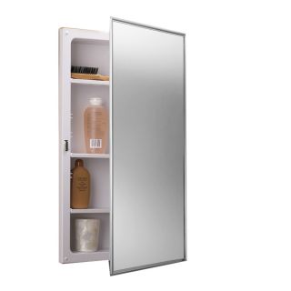 Broan Styleline 26 in H x 16 in W Stainless Steel Plastic Recessed Medicine Cabinet