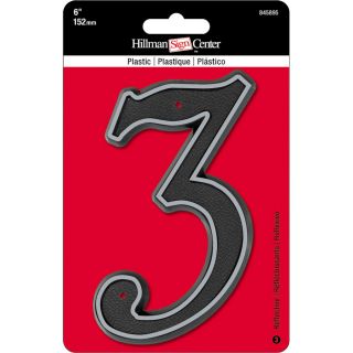 Hillman Sign Center 8.2 in Reflective Black House Number 3