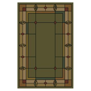 Shaw Living Leaf Point 7 ft 10 in x 10 ft 9 in Rectangular Green Transitional Area Rug