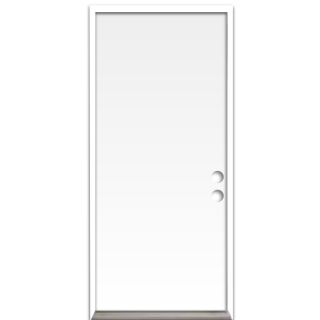 ReliaBilt Fire Resistant Flush Prehung Inswing Steel Entry Door Prehung (Common 80 in x 32 in; Actual 81 in x 33 in)