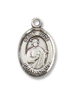 Small Childrens Jewelry, Girls or Boys Sterling Silver St. Jude Thaddeus Pendant with Sterling Silver 18" Lite Curb Chain. Catholic Saint Jude Thaddeus Patron Saint of Desperate Causes & Situations, Lost Causes, Hopeless Cases, Impossible Situatio
