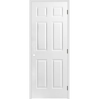 ReliaBilt 6 Panel Hollow Core Textured Molded Composite Left Hand Interior Single Prehung Door (Common 80 in x 26 in; Actual 81.75 in x 27.75 in)