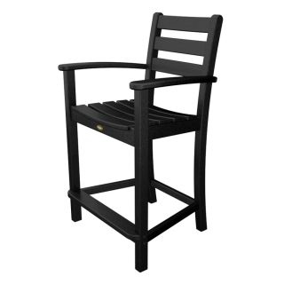 Trex Outdoor Furniture Monterey Bay Slat Seat Plastic Patio Bar Height Chair
