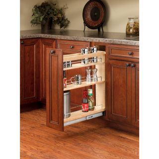 Rev A Shelf 5 in W x 22.47 in D x 25.48 in H 1 Tier Wood Pull Out Cabinet Basket