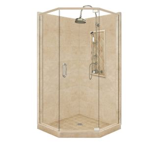 American Bath Factory Panel 86 in H x 36 in W x 48 in L Medium Neo Angle Corner Shower Kit