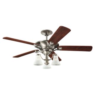 Sea Gull Lighting Somerton 52 in Antique Brushed Nickel Indoor Downrod or Flush Mount Ceiling Fan with Light Kit