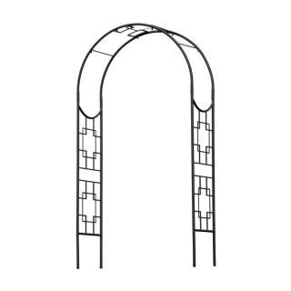 ACHLA Designs 52 in W x 8 ft 2 in H Graphite Transitional Garden Arbor