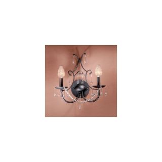 Cascadia Lighting Chella 13 in W 2 Light Coffee Black Candle Hardwired Wall Sconce